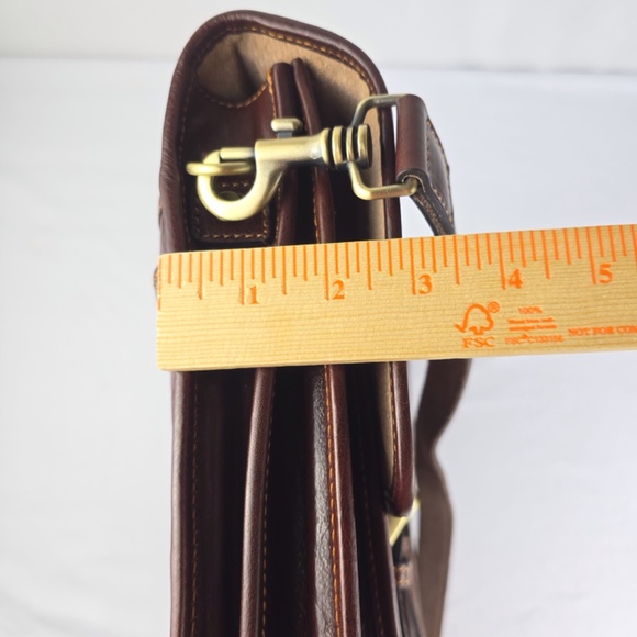 Floto Italian Leather Buckle Strap Briefcase Bag, Messenger Bag- Cognac - Picture 16 of 16